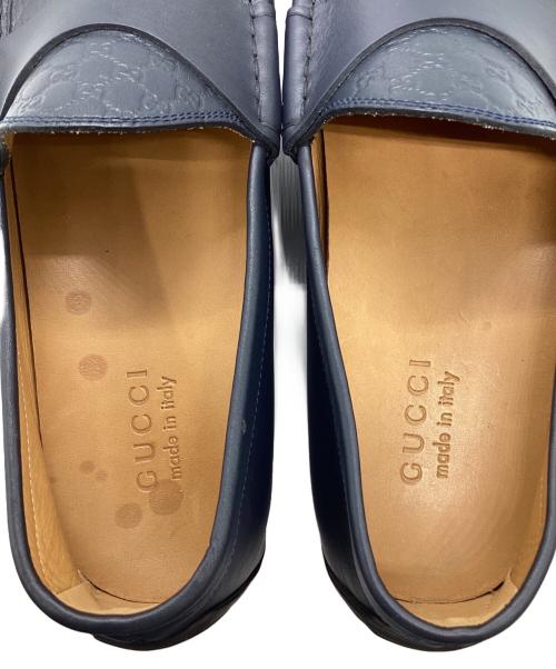GUCCI（グッチ）GUCCI (グッチ) グッチシマドライビングシューズ ネイビー サイズ:9 1/2の古着・服飾アイテム