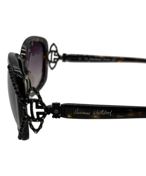 Vivienne Westwood（ヴィヴィアンウエストウッド）Vivienne Westwood (ヴィヴィアンウエストウッド) ラインストーンオーブサングラス ブラウンの古着・服飾アイテム