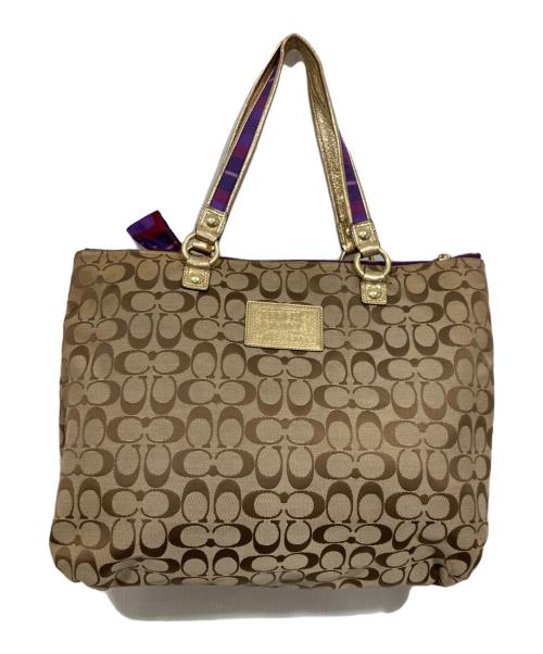 COACH（コーチ）COACH (コーチ) トートバッグ / ポピータータンアップリケグラム ベージュの古着・服飾アイテム