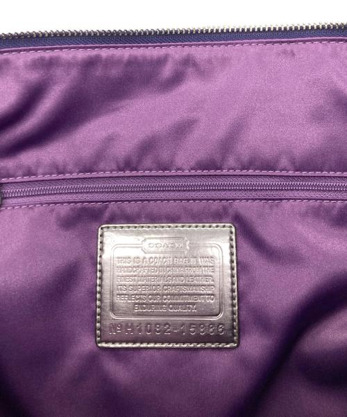 COACH（コーチ）COACH (コーチ) ポピーチェックトートバッグ パープルの古着・服飾アイテム