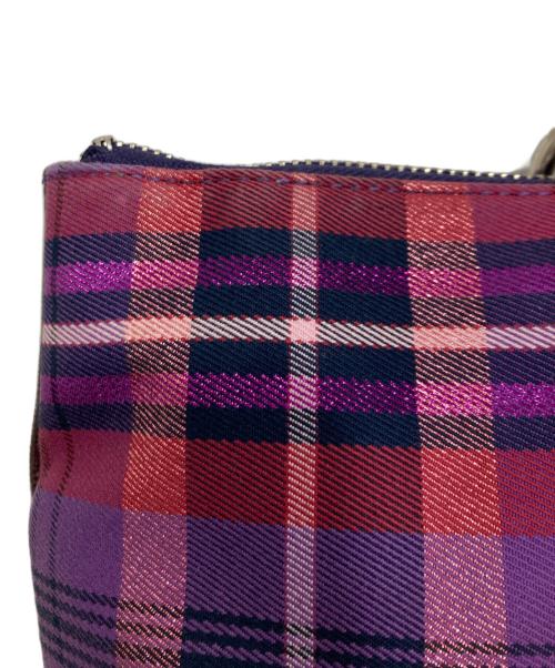 COACH（コーチ）COACH (コーチ) ポピーチェックトートバッグ パープルの古着・服飾アイテム