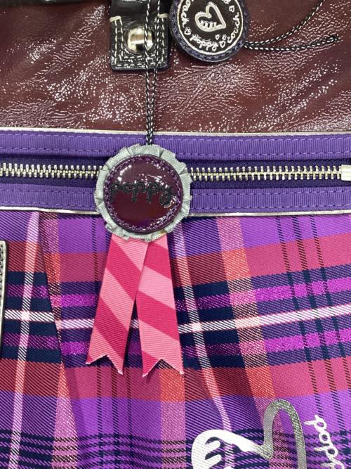 COACH（コーチ）COACH (コーチ) ポピーチェックトートバッグ パープルの古着・服飾アイテム