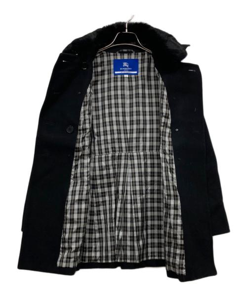 BURBERRY BLUE LABEL（バーバリー ブルー レーベル）BURBERRY BLUE LABEL (バーバリー ブルー レーベル) ファー付コート ブラック サイズ:38の古着・服飾アイテム