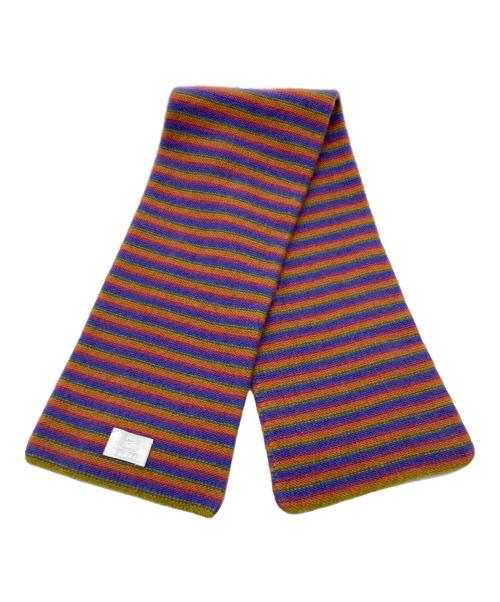 HERMES（エルメス）HERMES (エルメス) ベビーマフラー ブルー×オレンジの古着・服飾アイテム