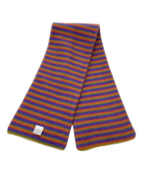 HERMES（エルメス）HERMES (エルメス) ベビーマフラー ブルー×オレンジの古着・服飾アイテム