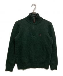 POLO RALPH LAUREN（ポロ・ラルフローレン）の古着「ハーフジップニット」｜グリーン