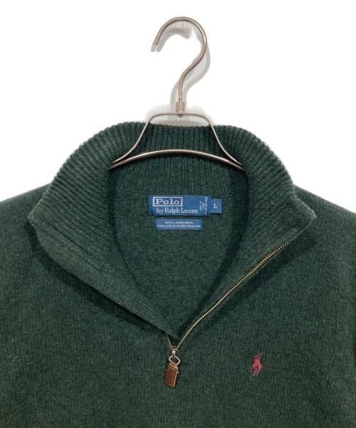 POLO RALPH LAUREN（ポロ・ラルフローレン）POLO RALPH LAUREN (ポロ・ラルフローレン) ハーフジップニット グリーン サイズ:Lの古着・服飾アイテム