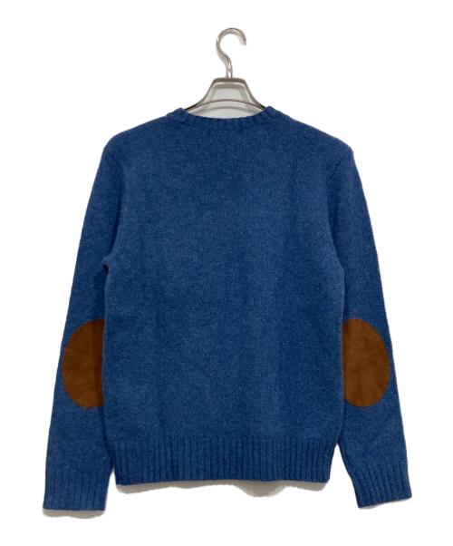POLO RALPH LAUREN（ポロ・ラルフローレン）POLO RALPH LAUREN (ポロ・ラルフローレン) エルボーパッチニット ブルー サイズ:Ｌの古着・服飾アイテム