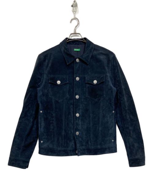 BENETTON（ベネトン）BENETTON (ベネトン) ピッグレザージャケット ネイビー サイズ:XLの古着・服飾アイテム