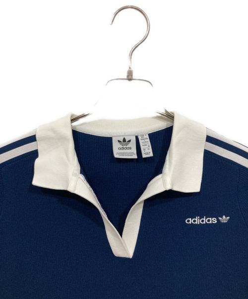 adidas（アディダス）adidas (アディダス) ニットポロワンピース ネイビー サイズ:Mの古着・服飾アイテム