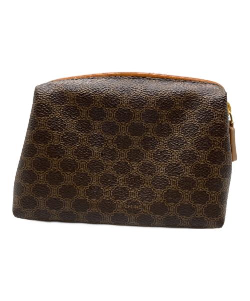 CELINE（セリーヌ）CELINE (セリーヌ) マカダム柄ヴィンテージコスメポーチ ブラウンの古着・服飾アイテム