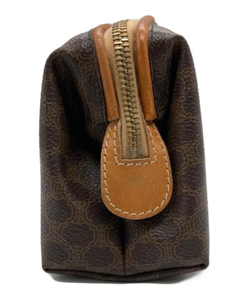CELINE（セリーヌ）CELINE (セリーヌ) マカダム柄ヴィンテージコスメポーチ ブラウンの古着・服飾アイテム