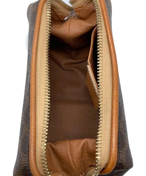 CELINE（セリーヌ）CELINE (セリーヌ) マカダム柄ヴィンテージコスメポーチ ブラウンの古着・服飾アイテム