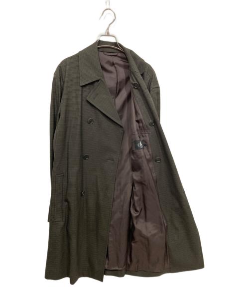 Calvin Klein（カルバンクライン）Calvin Klein (カルバンクライン) ステンカラーコート ブラウン サイズ:Lの古着・服飾アイテム