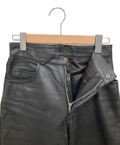 SURPLUS（サープラス）SURPLUS (サープラス) カウレザーパンツ ブラック サイズ:LARGEの古着・服飾アイテム