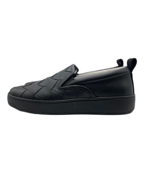 BOTTEGA VENETA（ボッテガベネタ）BOTTEGA VENETA (ボッテガベネタ) イントレチャートスリッポン ブラック サイズ:42 1/2の古着・服飾アイテム