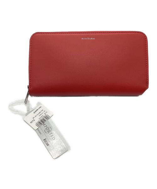 Acne studios（アクネ ストゥディオズ）ACNE STUDIOS (アクネ ストゥディオズ) ラウンドジップ長財布 レッド 未使用品の古着・服飾アイテム