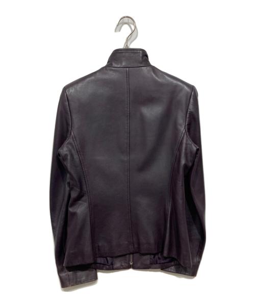 Calvin Klein（カルバンクライン）Calvin Klein (カルバンクライン) シングルレザージャケット パープル サイズ:4の古着・服飾アイテム