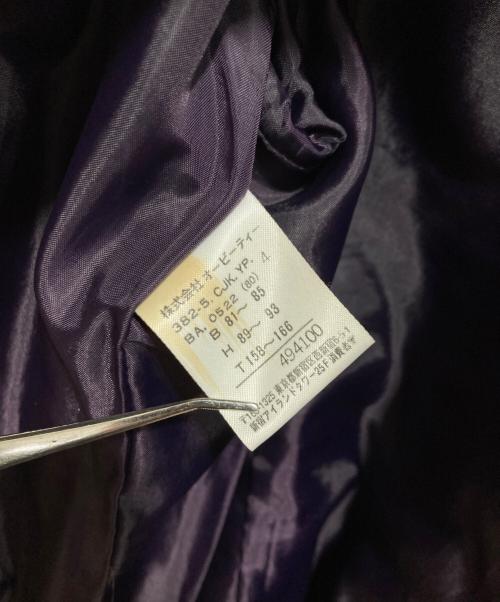 Calvin Klein（カルバンクライン）Calvin Klein (カルバンクライン) シングルレザージャケット パープル サイズ:4の古着・服飾アイテム