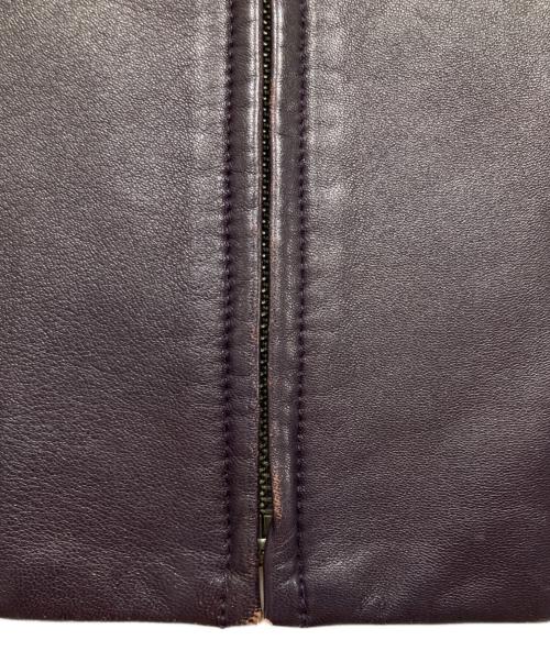 Calvin Klein（カルバンクライン）Calvin Klein (カルバンクライン) シングルレザージャケット パープル サイズ:4の古着・服飾アイテム