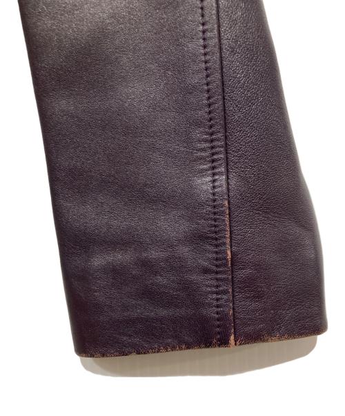 Calvin Klein（カルバンクライン）Calvin Klein (カルバンクライン) シングルレザージャケット パープル サイズ:4の古着・服飾アイテム