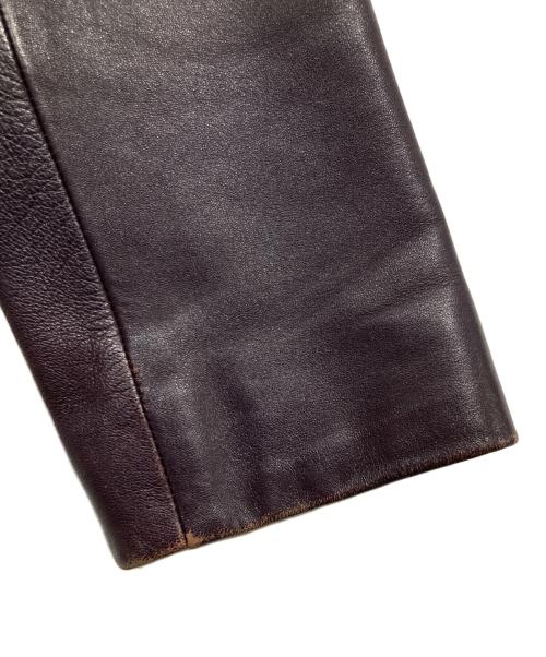 Calvin Klein（カルバンクライン）Calvin Klein (カルバンクライン) シングルレザージャケット パープル サイズ:4の古着・服飾アイテム