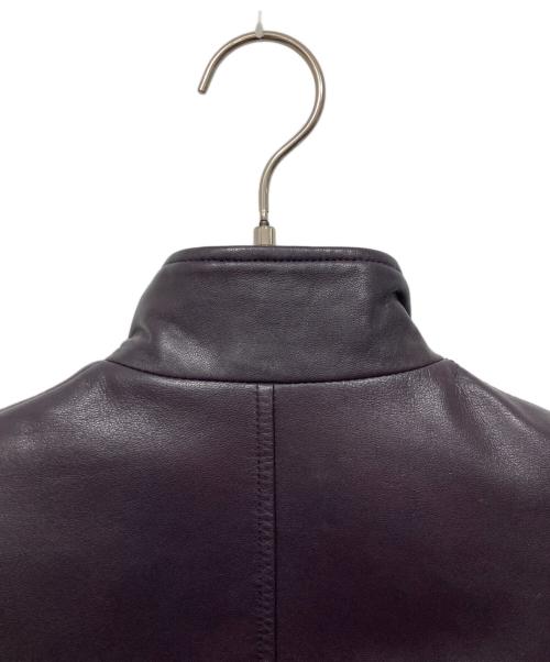 Calvin Klein（カルバンクライン）Calvin Klein (カルバンクライン) シングルレザージャケット パープル サイズ:4の古着・服飾アイテム