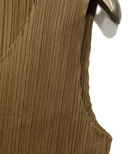 PLEATS PLEASE（プリーツプリーズ）PLEATS PLEASE (プリーツプリーズ) ノースリーブカットソー ブラウン サイズ:Mの古着・服飾アイテム