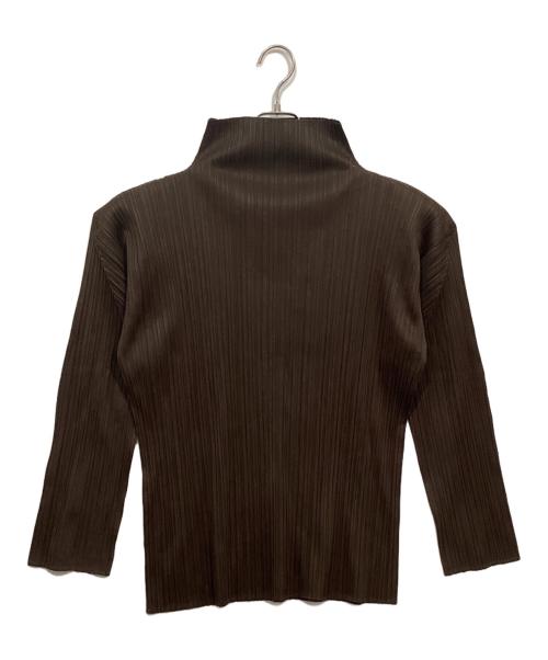 PLEATS PLEASE（プリーツプリーズ）PLEATS PLEASE (プリーツプリーズ) プリーツ長袖カットソー ブラウン サイズ:4の古着・服飾アイテム