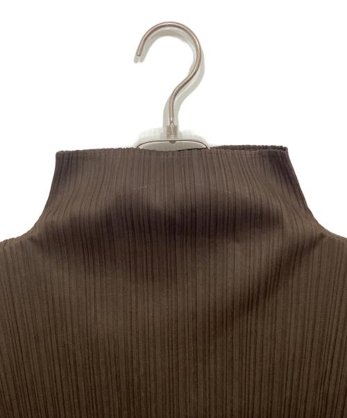 PLEATS PLEASE（プリーツプリーズ）PLEATS PLEASE (プリーツプリーズ) プリーツ長袖カットソー ブラウン サイズ:4の古着・服飾アイテム
