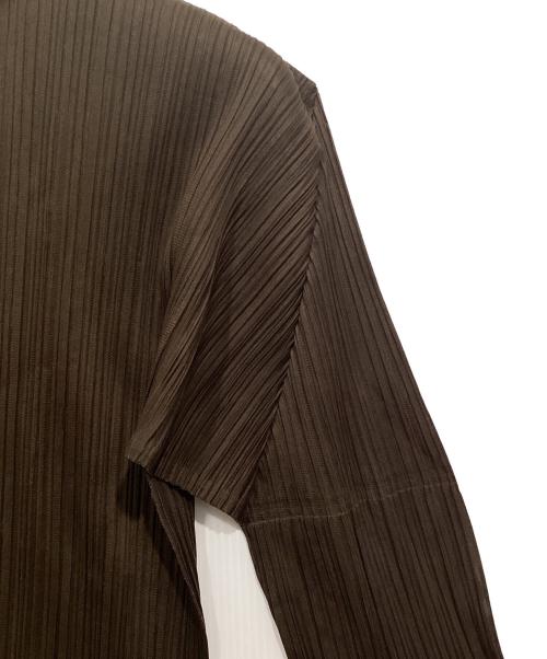 PLEATS PLEASE（プリーツプリーズ）PLEATS PLEASE (プリーツプリーズ) プリーツ長袖カットソー ブラウン サイズ:4の古着・服飾アイテム