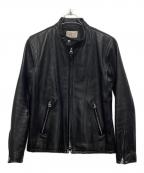 Y'2 leatherワイツーレザー）の古着「シングルライダースジャケット」｜ブラック