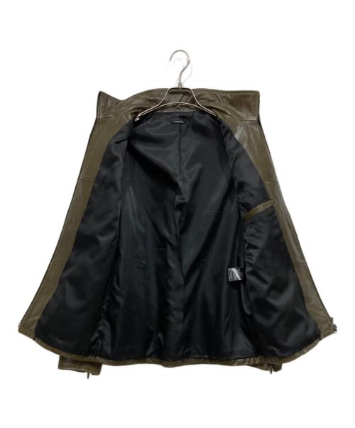 SCHAFFEN（シャッフェン）schaffen (シャッフェン) レザージャケット オリーブ サイズ:3の古着・服飾アイテム