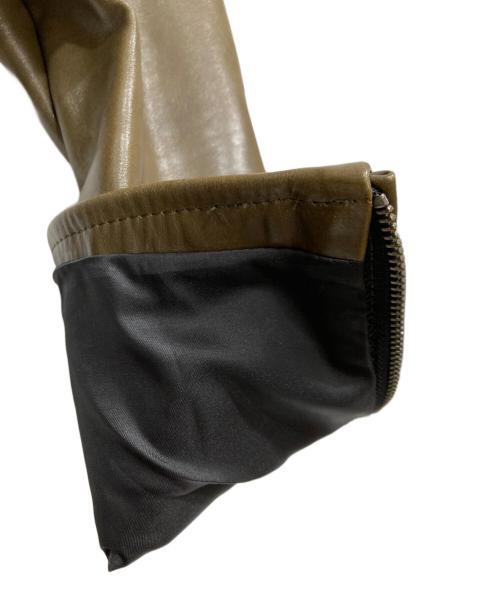 SCHAFFEN（シャッフェン）schaffen (シャッフェン) レザージャケット オリーブ サイズ:3の古着・服飾アイテム
