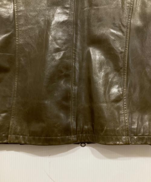 SCHAFFEN（シャッフェン）schaffen (シャッフェン) レザージャケット オリーブ サイズ:3の古着・服飾アイテム
