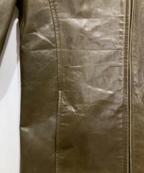 SCHAFFEN（シャッフェン）schaffen (シャッフェン) レザージャケット オリーブ サイズ:3の古着・服飾アイテム
