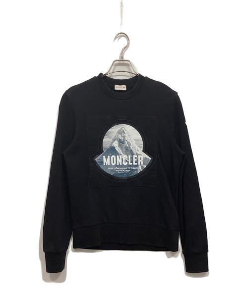 MONCLER（モンクレール）MONCLER (モンクレール) MAGLIA GIROCOLLO/ロゴクルーネックスウェット ブラック サイズ:Sの古着・服飾アイテム