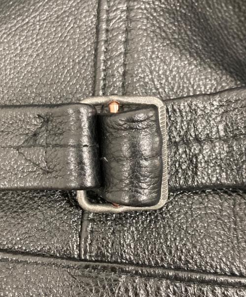 HOUSTON（ヒューストン）HOUSTON (ヒューストン) カウレザートラックジャケット / COW LEATHER TRACK JACKET ブラック サイズ:40Rの古着・服飾アイテム