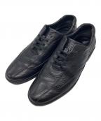 Ferragamoフェラガモ）の古着「レザースニーカー」｜ブラック