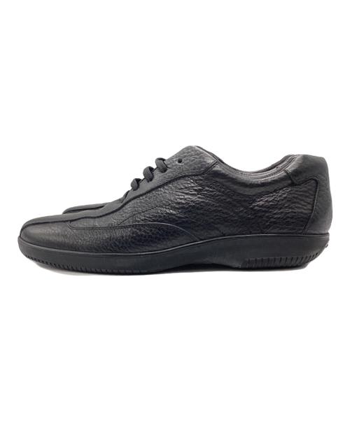 Ferragamo（フェラガモ）Ferragamo (フェラガモ) レザースニーカー ブラック サイズ:7 1/2の古着・服飾アイテム