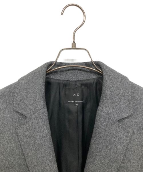 23区（ニジュウサンク）23区 (ニジュウサンク) チェスターコート グレー サイズ:38の古着・服飾アイテム