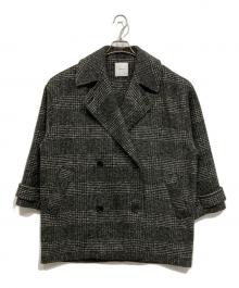 Spick and Span（スピック＆スパン）の古着「Wスライバーチェックハーフコート」｜グレー