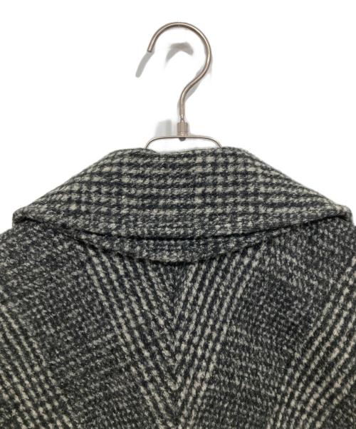 Spick and Span（スピック＆スパン）Spick and Span (スピック＆スパン) Wスライバーチェックハーフコート グレー サイズ:36の古着・服飾アイテム