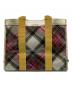 Vivienne Westwood (ヴィヴィアンウエストウッド) タータンチェックエナメルトートバッグ ベージュ×イエロー：8000円