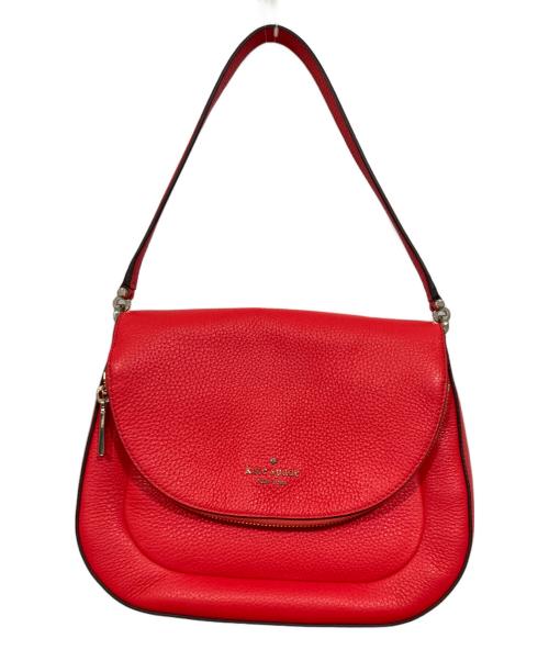 Kate Spade（ケイトスペード）Kate Spade (ケイトスペード) レイラミディアムフラップショルダーバッグ レッドの古着・服飾アイテム
