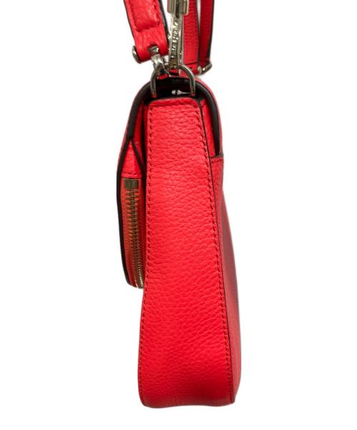 Kate Spade（ケイトスペード）Kate Spade (ケイトスペード) レイラミディアムフラップショルダーバッグ レッドの古着・服飾アイテム