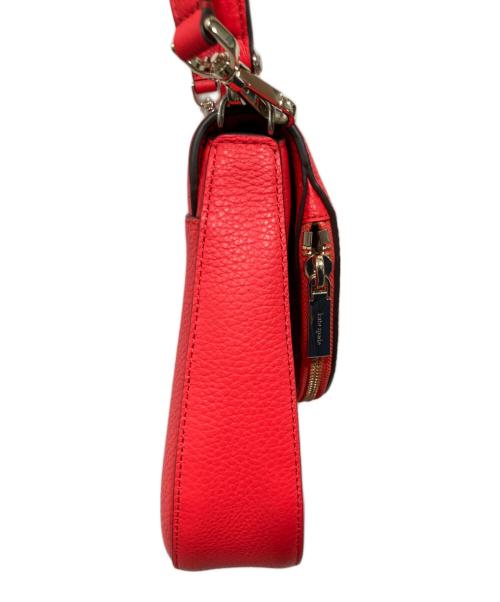 Kate Spade（ケイトスペード）Kate Spade (ケイトスペード) レイラミディアムフラップショルダーバッグ レッドの古着・服飾アイテム