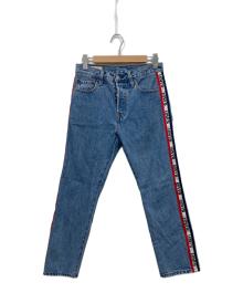 LEVI'S（リーバイス）の古着「クロップドラインデニムパンツ」｜ブルー