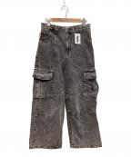 90909090）の古着「ケミカルカーゴデニムパンツ / Chemical Cargo Denim」｜グレー