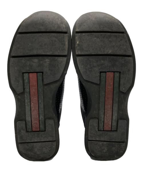 GUCCI（グッチ）GUCCI (グッチ) ベルトレザーローカットスニーカー ブラック サイズ:40 1/2の古着・服飾アイテム
